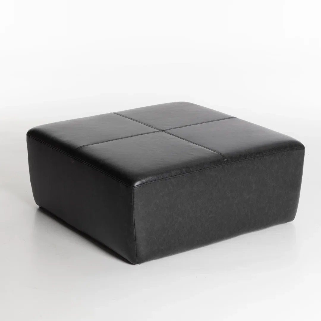  Hartwell 35" Square Genuine Leather Ottoman