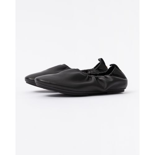 FitFlop Delicato Poise Womens Leather Ballerina Shoes - All Black 090
