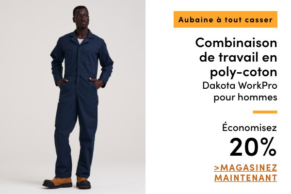 Combinaison de travail en poly-coton Dakota WorkPro pour hommes économisez 20%