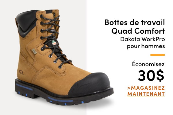 Bottes de travail Quad Comfort Dakota WorkPro pour hommes économisez 30$