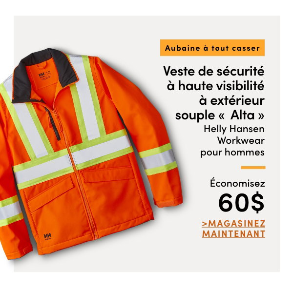 Aubaine à Tout Casser Veste de sécurité à haute visibilité à extérieur souple « Alta » Helly Hansen Workwear pour hommes économisez 60$