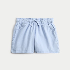 Powder Blue Denim Elasticated Waist Shorts