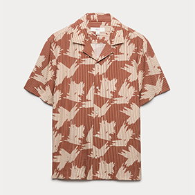 Rust Mix Printed Short Sleeve Shirt