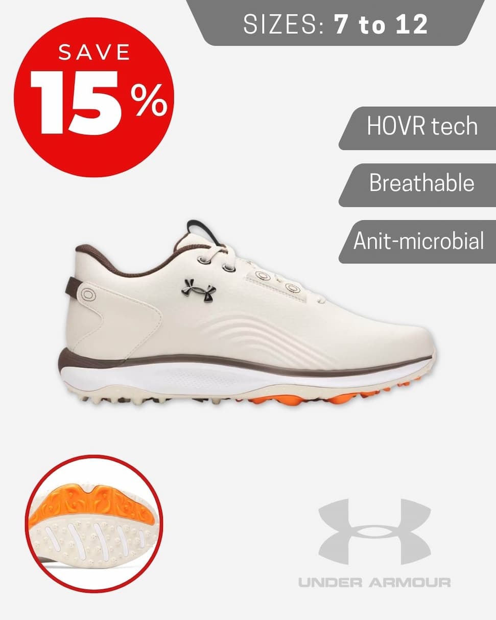Under Armour Mens UA Drive Fade 2 Spikeless Breathable Comfy Golf Shoes