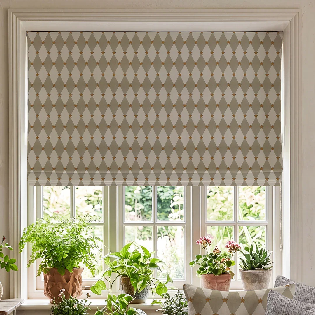 Carrie Neely Star And Harlequin Roman Blind