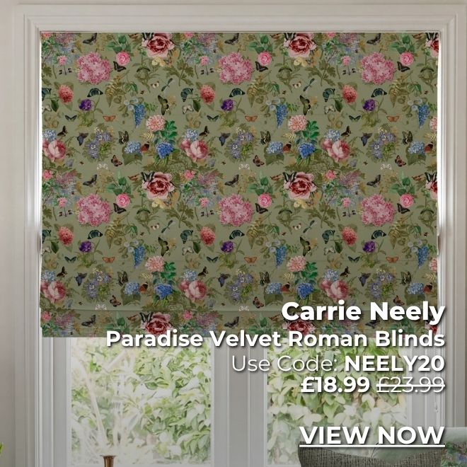 Carrie Neely Paradise Velvet Roman Blinds