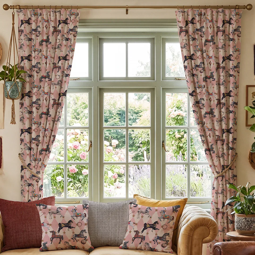 Carrie Neely Carousel Curtains Pink