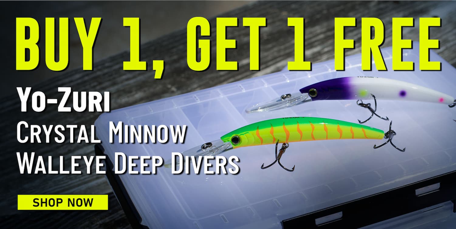Buy 1, Get 1 Free Yo-Zuri Crystal Minnow Walleye Deep Divers Shop Now