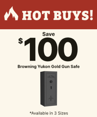 Save $100 on Browning Yukon Gold Gun Safes