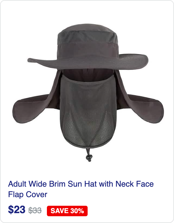 Adult Wide Brim Sun Hat with Neck Face Flap Cover