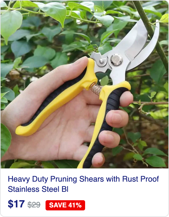 Heavy Duty Pruning Shears with Rust Proof Stainless Steel Blades Handheld Gardening Tools