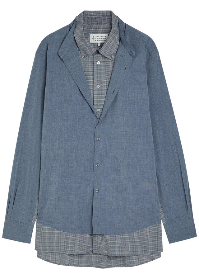 MAISON MARGIELA Panelled cotton-poplin shirt
