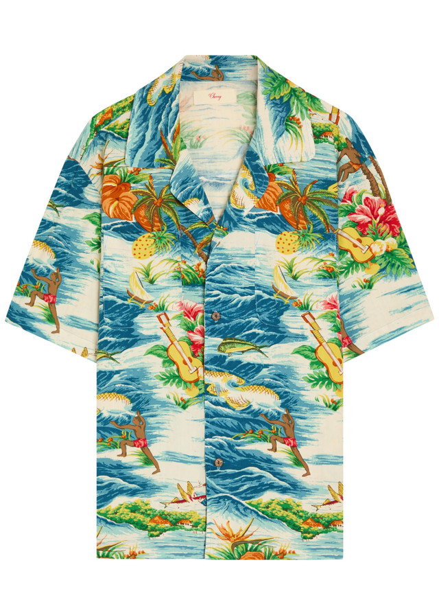 CHERRY LOS ANGELES Hawaiian Vacation printed rayon poplin shirt