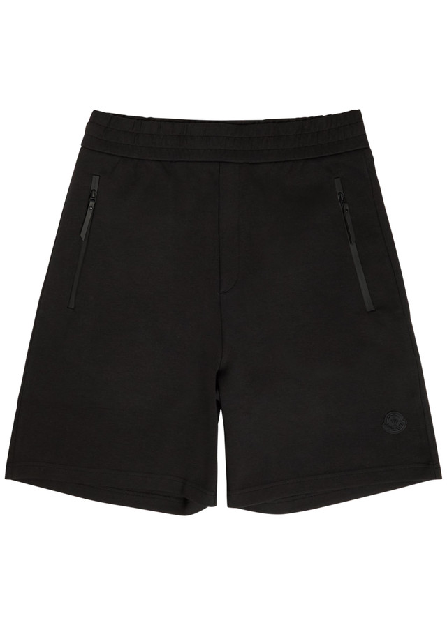 MONCLER Logo-appliquéd cotton-blend shorts