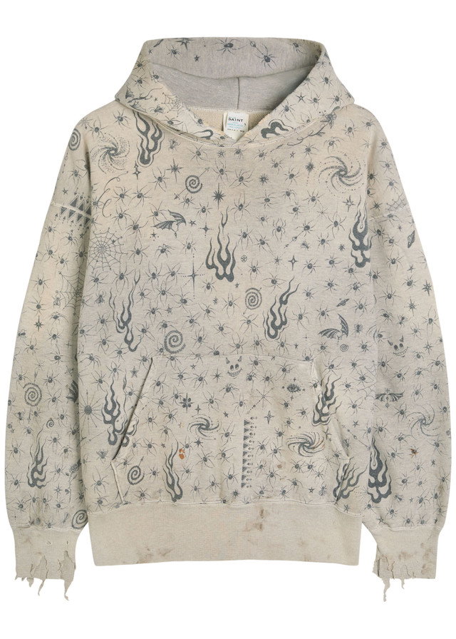 SAINT MXXXXXX X Dr. Woo printed hooded cotton sweatshirt
