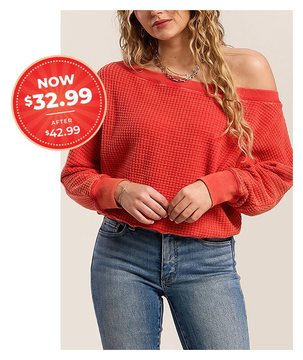 Washed Waffle Top