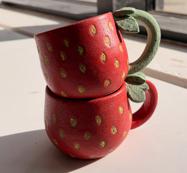 Strawberry Mugs by Emily Battisti | A.MANO Brooklyn