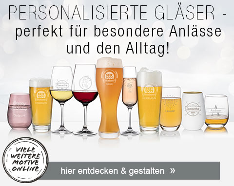 Personalisierte Gläser - perfekt für besondere Anlässe und den Alltag! Viele weitere Motive online. Hier entdecken & gestalten!