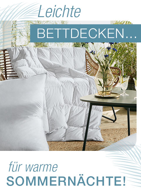 Leichte Bettdecken für warme Sommernächte!
