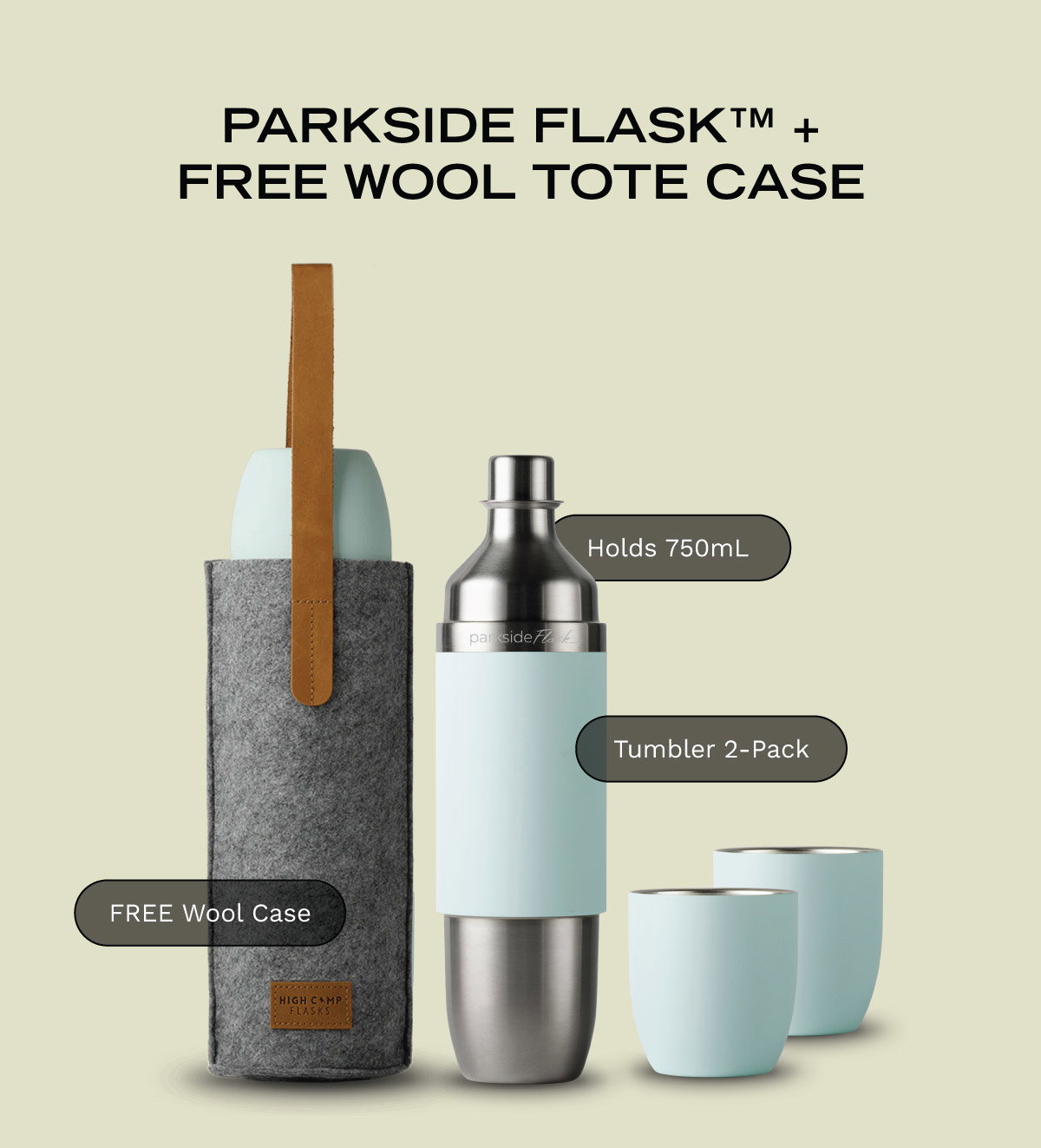 Parkside Flask + FREE Wool Tote Case