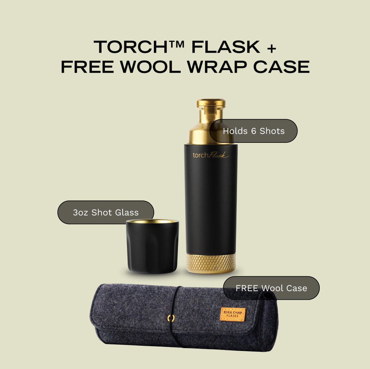Torch Flask + FREE Wool Wrap Case