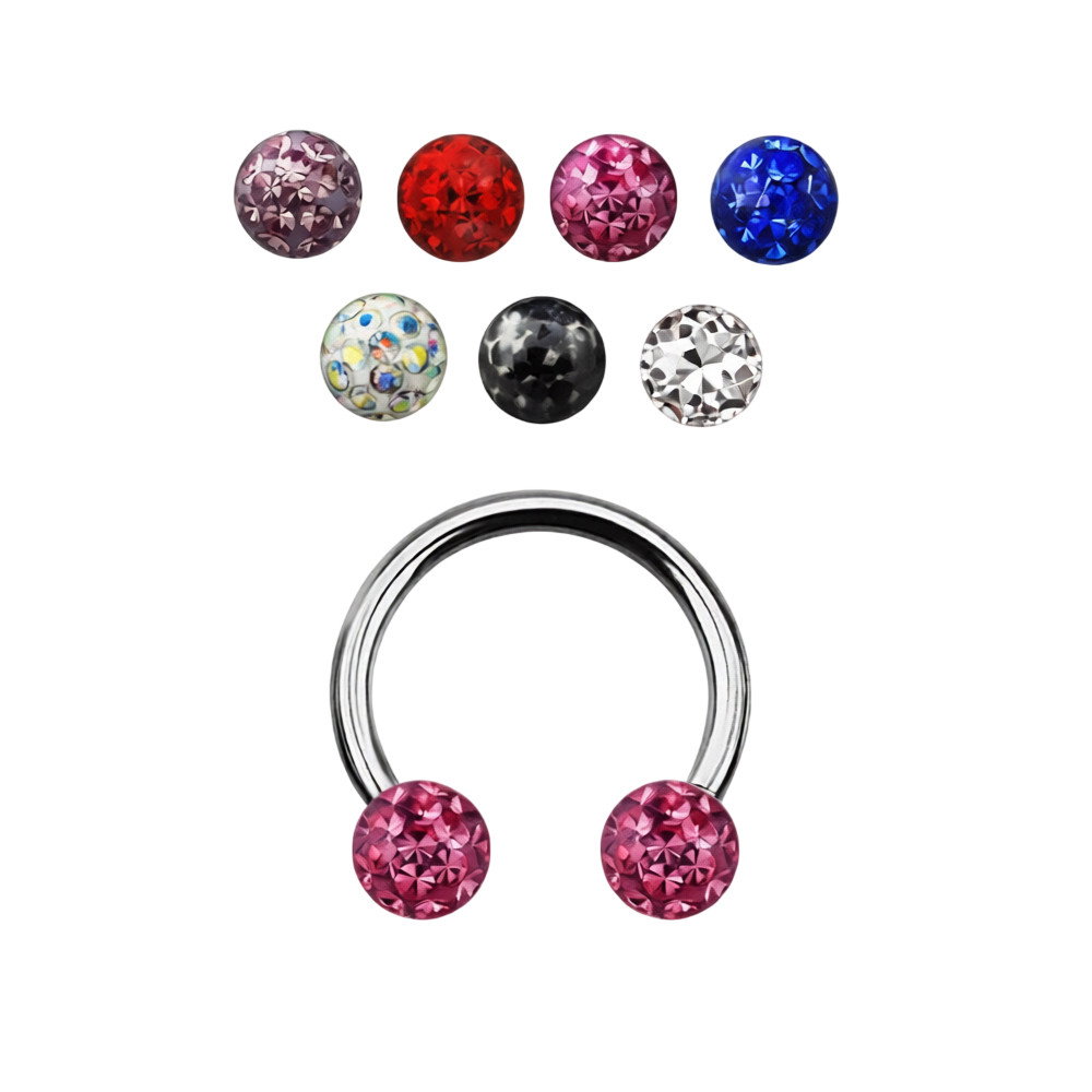  Titanium Ferido Ball Horseshoe Circular Barbells Piercings 16G | Luxe Modz 