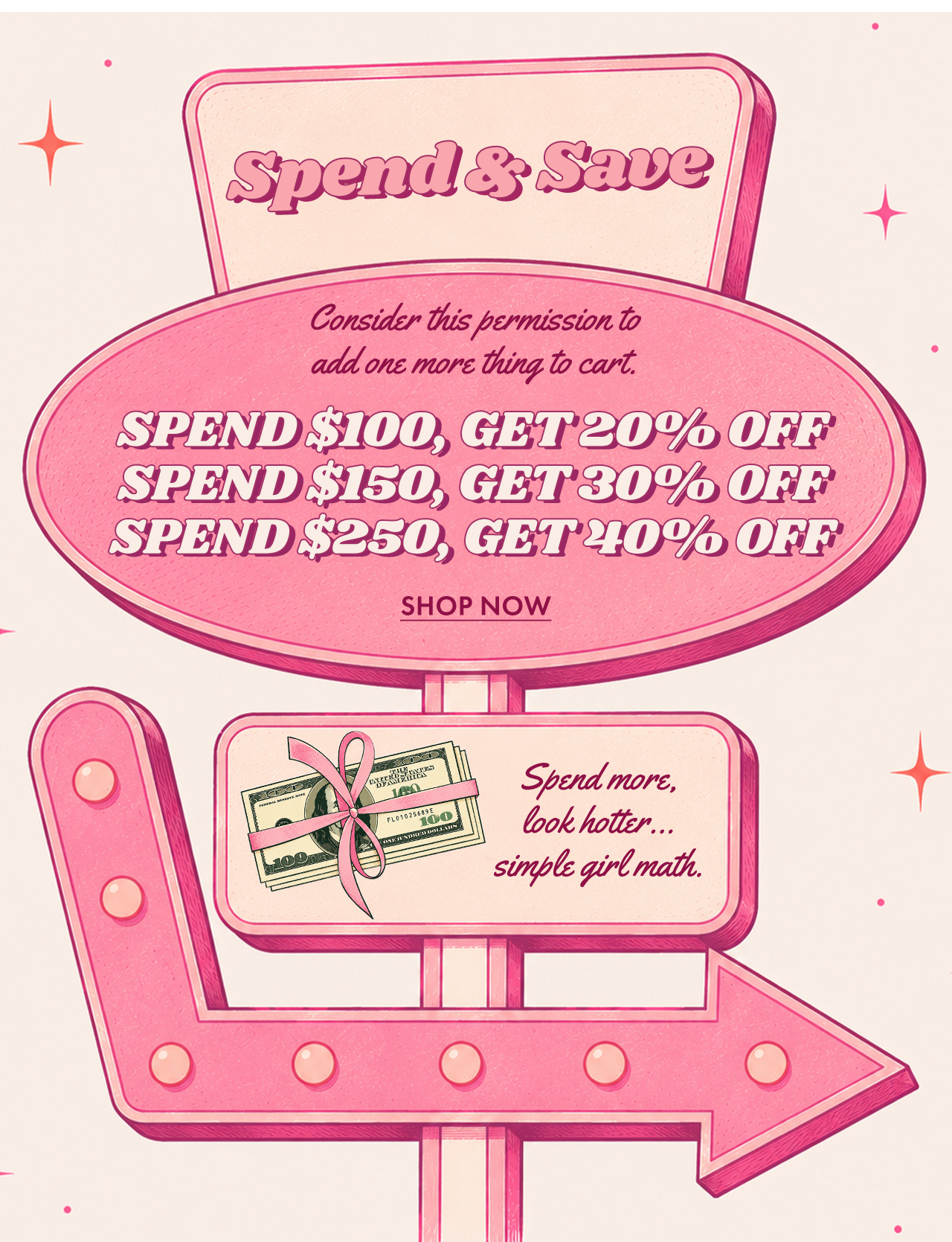 Spend and Save up to 40% Off