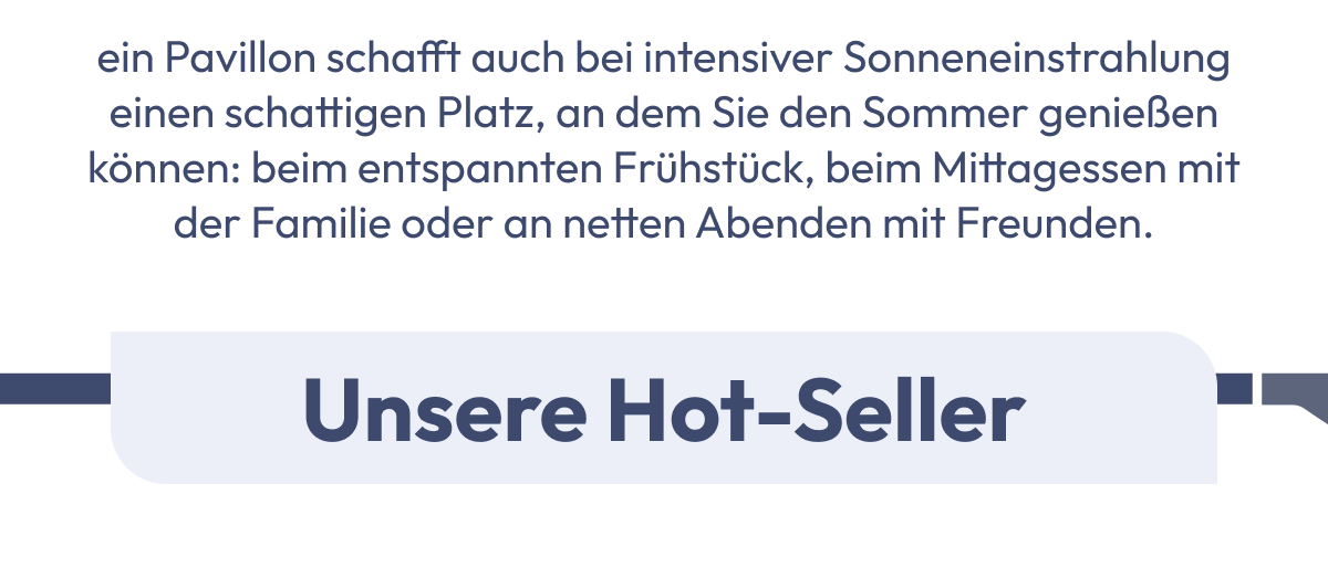 ein Pavillon schafft auch bei intensiver Sonneneinstrahlung einen schattigen Platz, an dem Sie den …