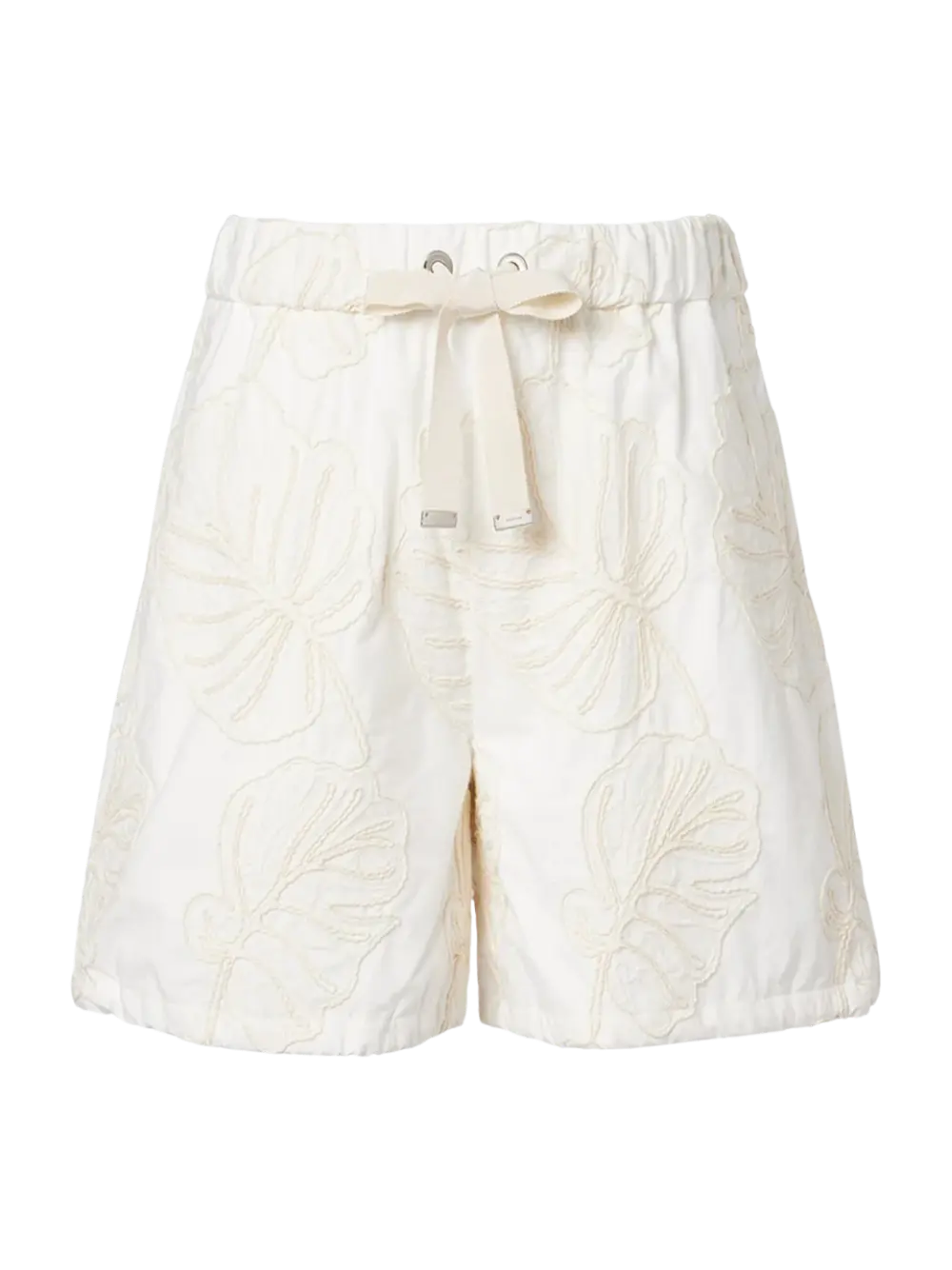 Moncler Women Embroidered Cotton Shorts White