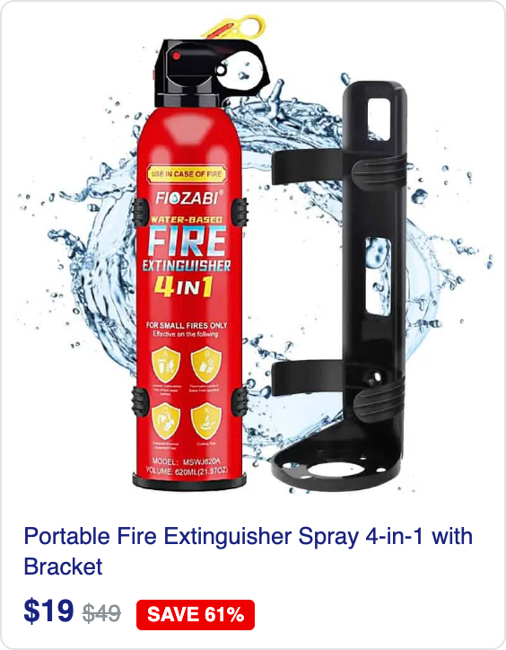 Portable Fire Extinguisher Spray 4-in-1 with Bracket