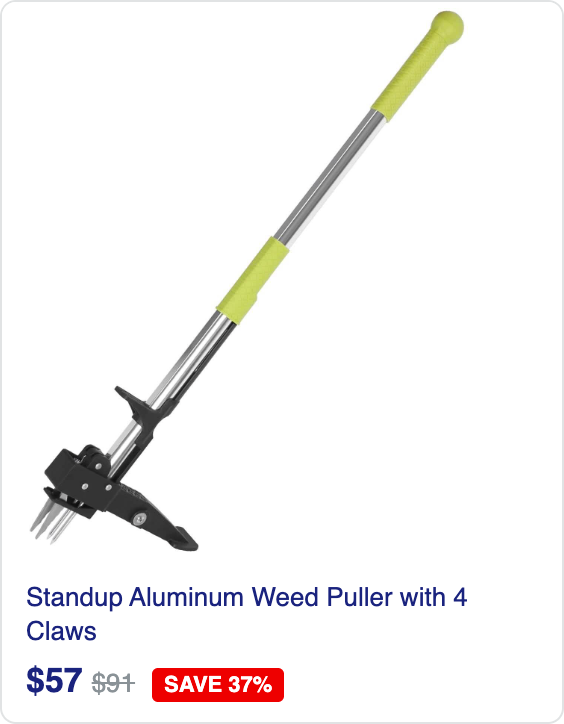 Standup Aluminum Weed Puller with 4 Claws