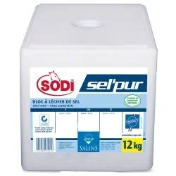 Image of Bloc à lécher cubique 12 kg / Pierre de sel SEL'PUR - A l'unité ou en palette