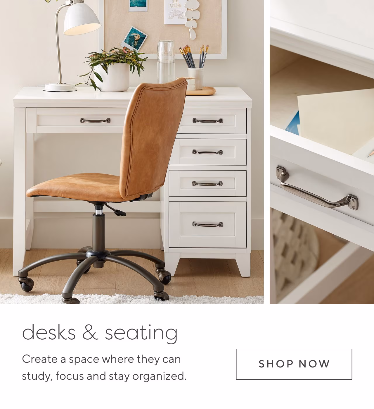 Desks and seating