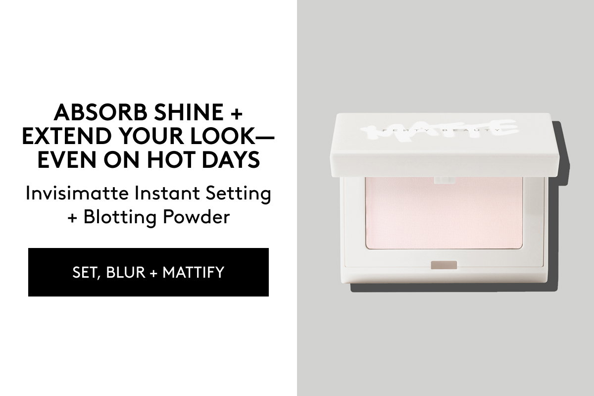ABSORB SHINE + EXTEND YOUR LOOK–EVEN ON HOT DAYS Invisimatte Instant Setting + Blotting Powder SET, BLUR + MATTIFY