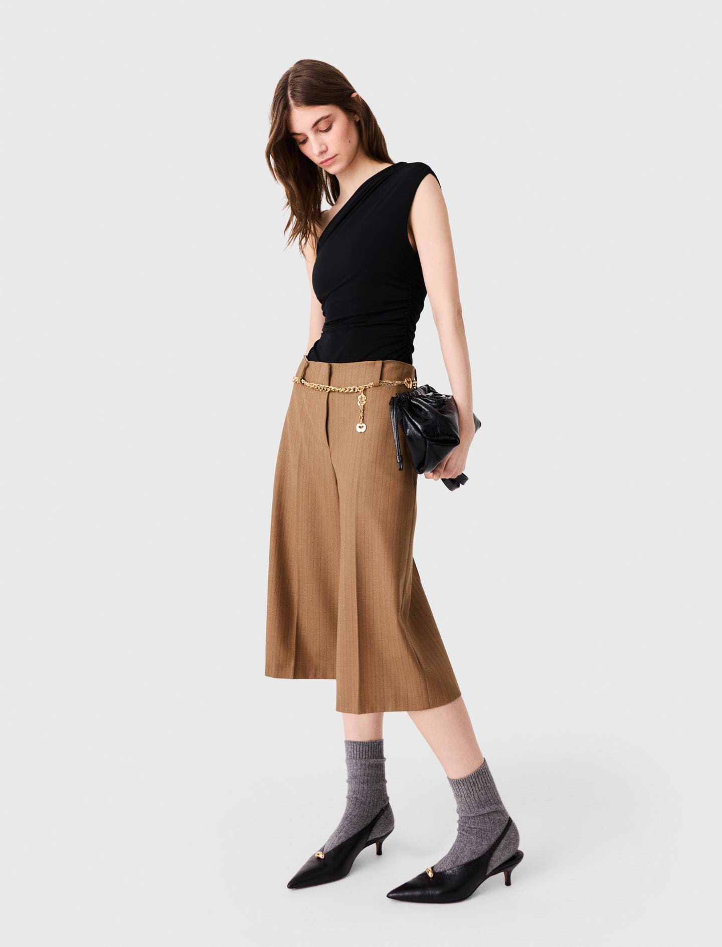 Top asymétrique noir