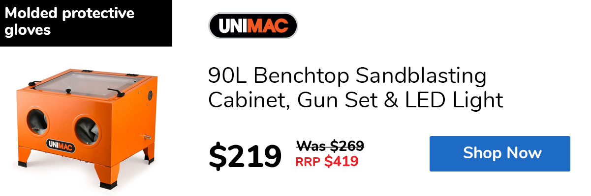 90L Benchtop Sandblasting Cabinet, Gun Set & LED Light