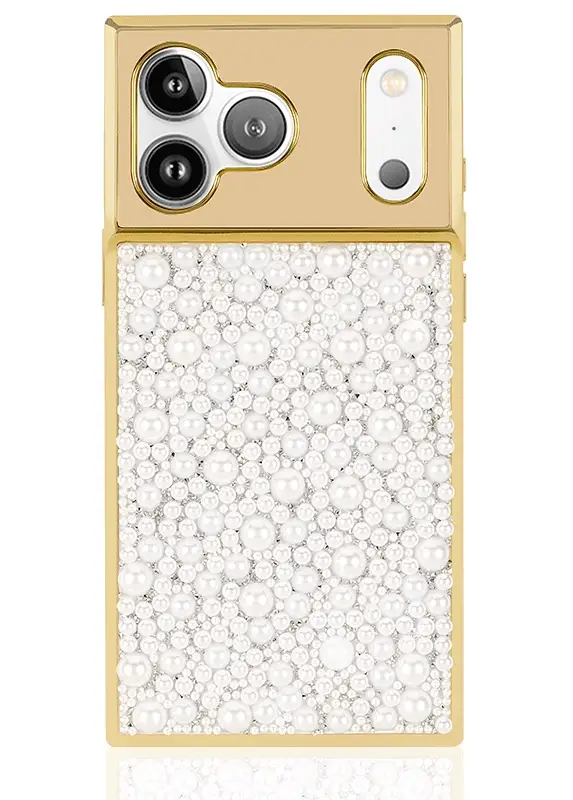 Image of SQUARE® Gold Embellished Pearl Case