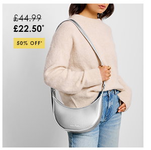 Amina Patent Crackle Sling Bag in Silver