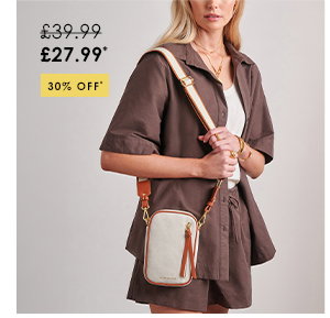 Hallie Canvas Small Crossbody Bag in Cognac