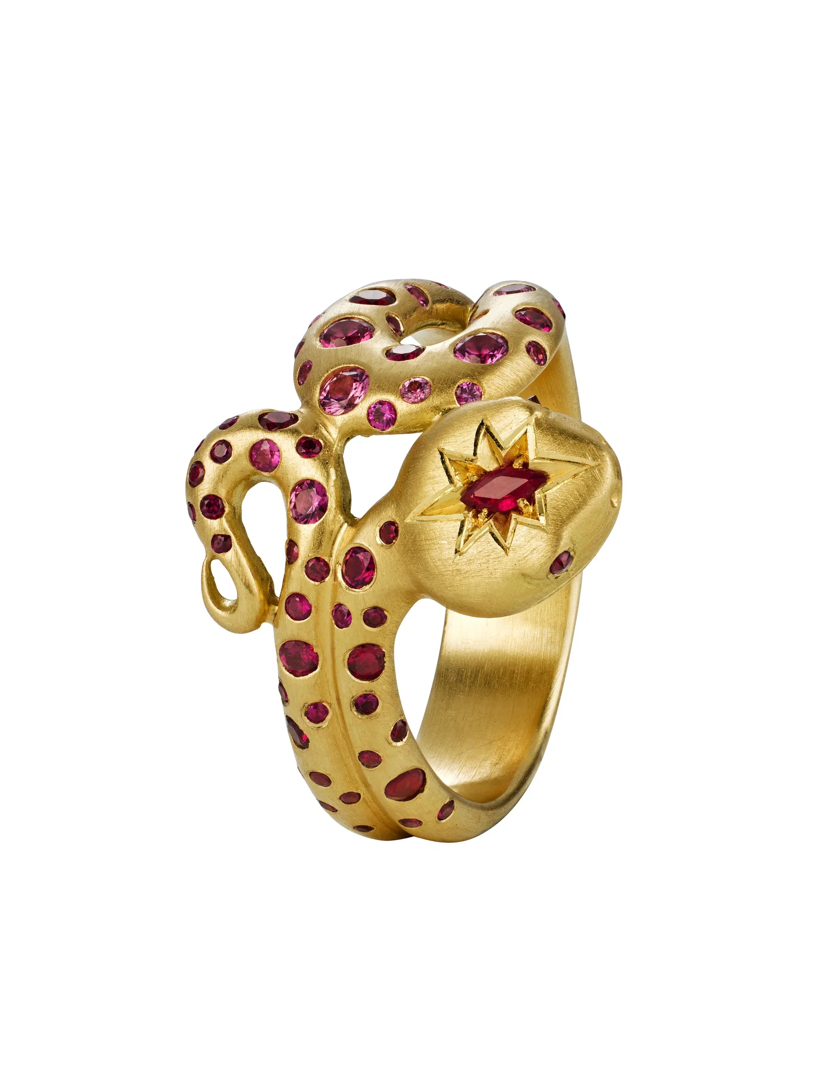 Image of Ruby Set Snake Ring 