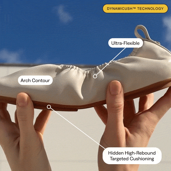 DELICATO Poise Leather Ballerinas Cream Tech