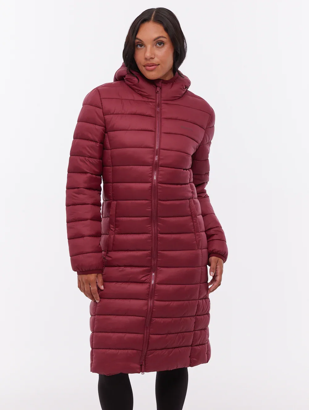 Image of Nella Hooded Maxi Puffer Jacket - Red