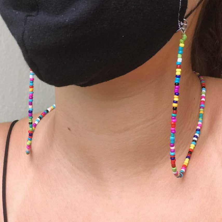 Image of Multi-Color Face Mask Holder Beads Chain