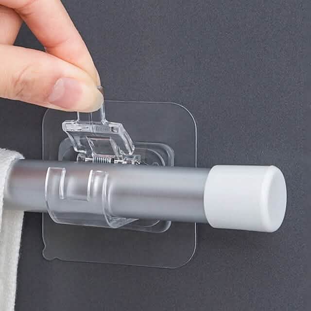 Image of 4-Piece: No Drill Curtain Rod Hook Holder