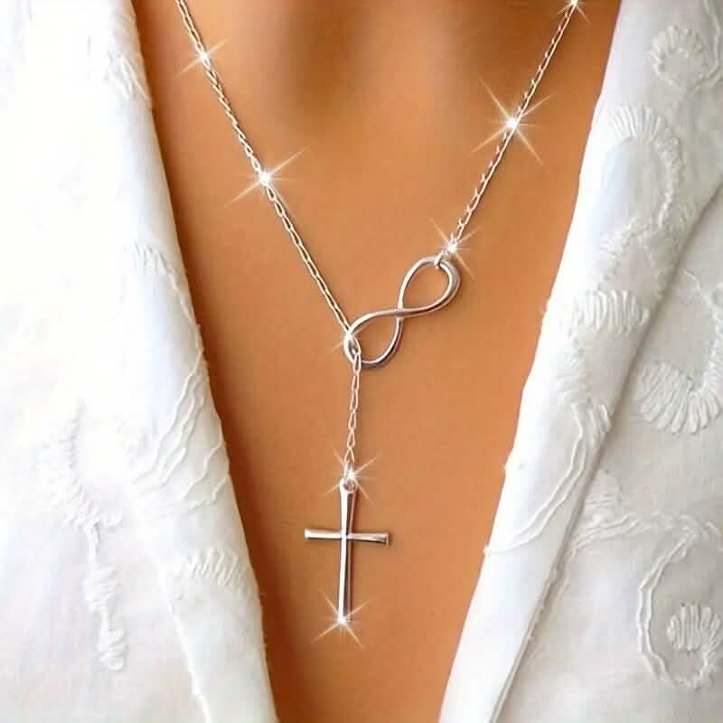 Image of Chic Vintage-Inspired Infinity Cross Pendant Necklace