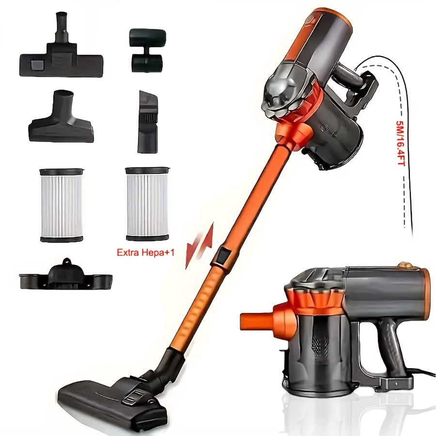 Image of 600W 4-in-1 Corded Stick Vacuum Cleaner 18KPa Lightweight Handheld