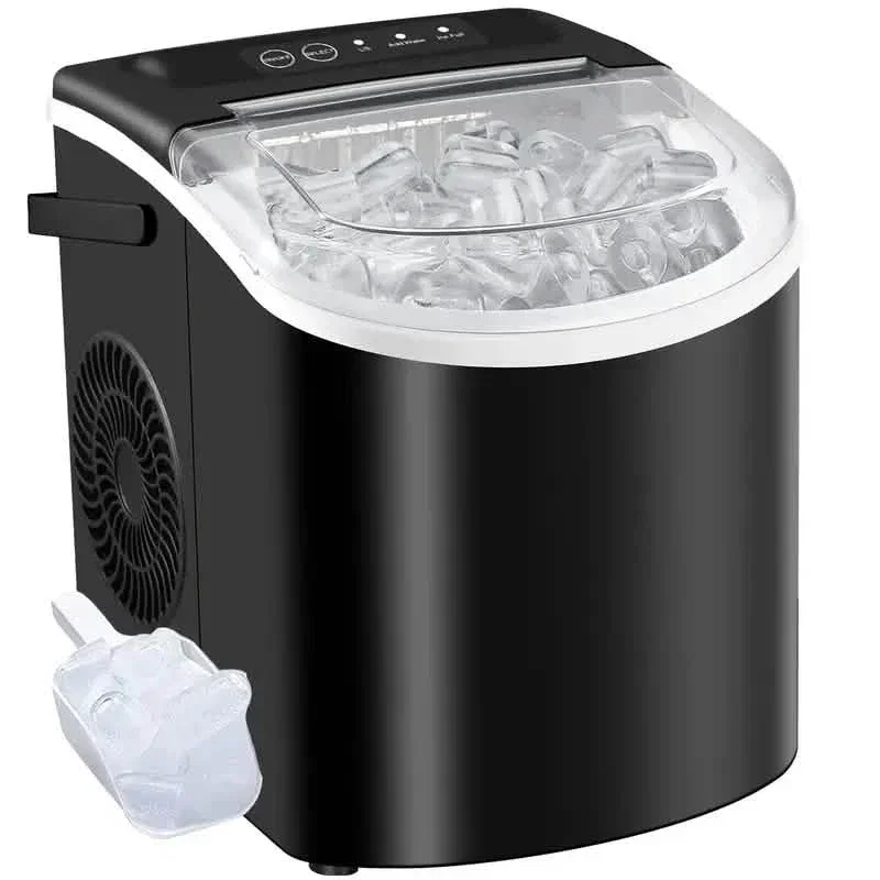 Image of Countertop Portable Ice Maker – 26lb/24h, 9 Cubes/6min, Black