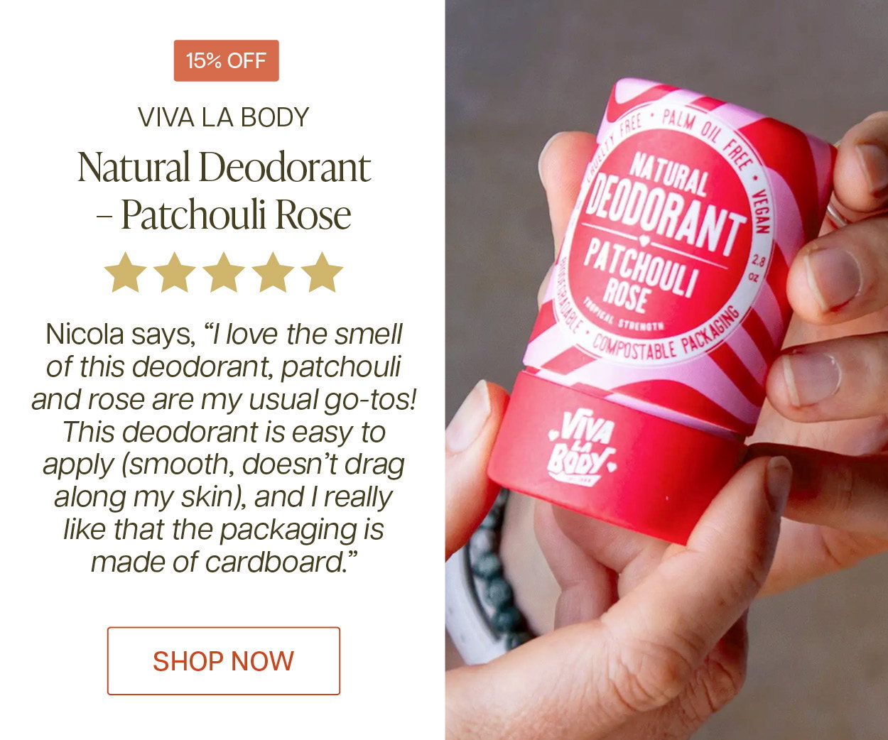 Save 15% off Viva La Body