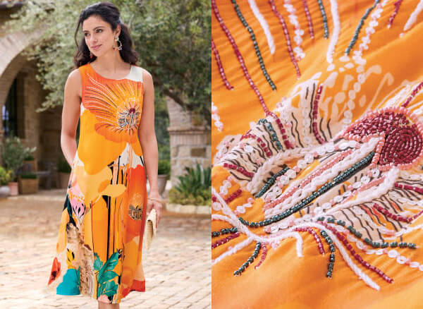 Embellished Bloom S/L Midi Dress grid