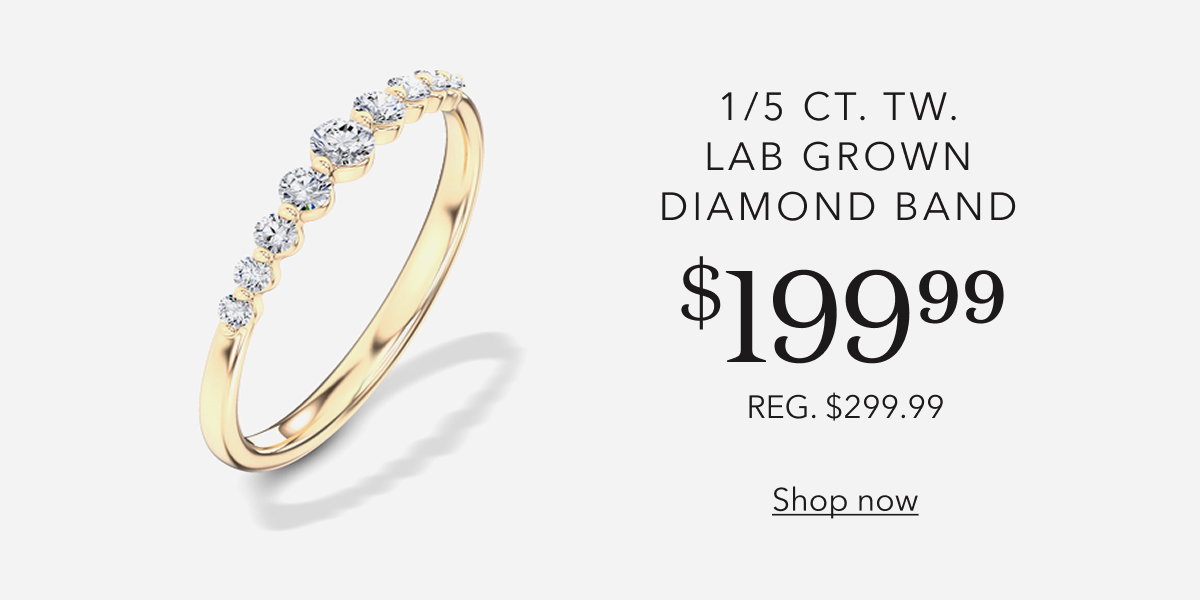 1/5 ct. tw. lab grown diamond band | $199.99 | Reg $299.99 | Shop now